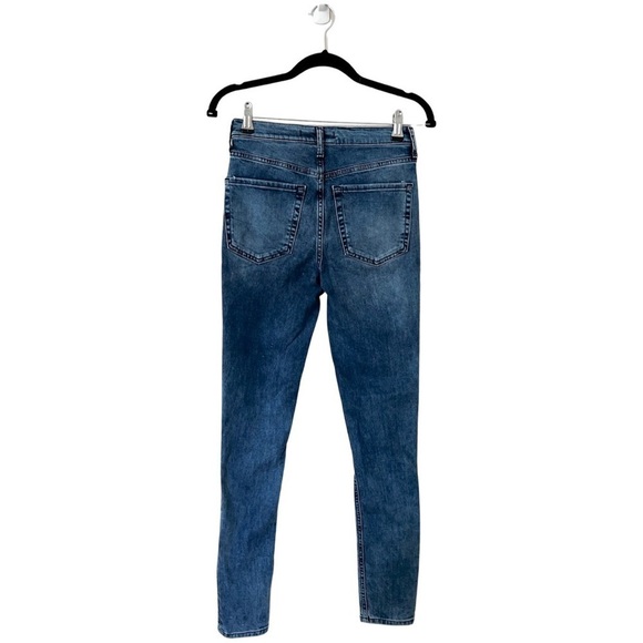 FREE PEOPLE High Rise Distressed Medium Wash Skinny Jeans Sz 27'' - Picture 3 of 5